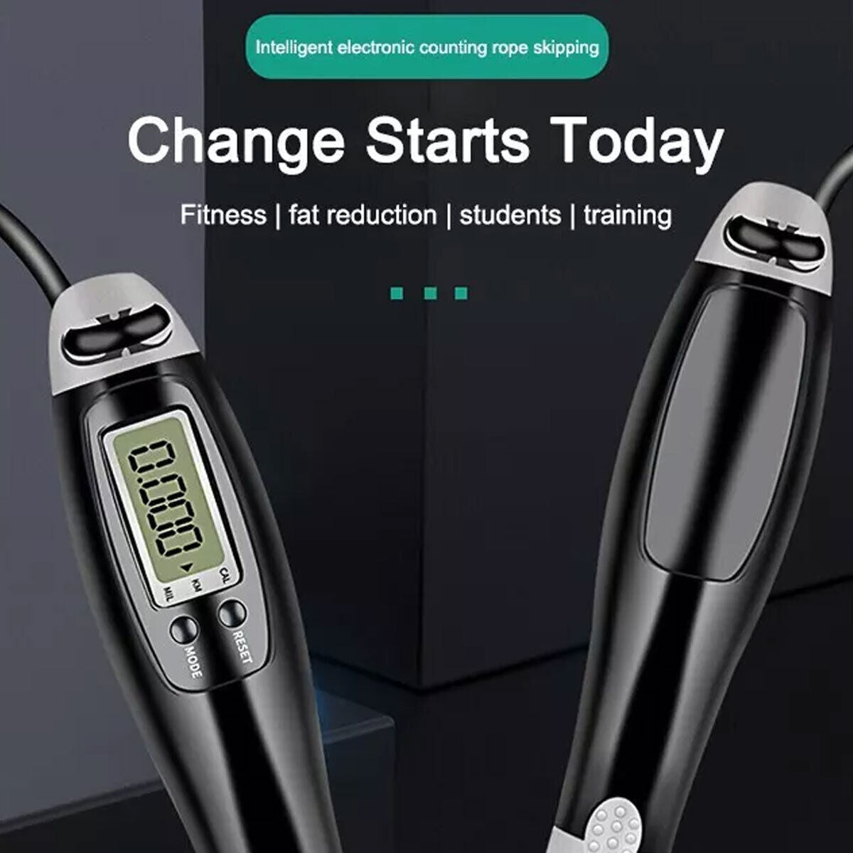 Cordless Skipping Rope Jump Ropes Smart Screen with Weighted for Sports Fitness