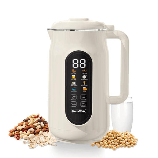 8-In-1 Nut Milk Maker Machine, 42Oz Homemade Almond, Soy, Oat, Juice, Plant-Based and Dairy Free Beverages,Automatic Almond Milk Maker, LED Panel/Delay Start/Keep Warm/Boil Water/Self Clean