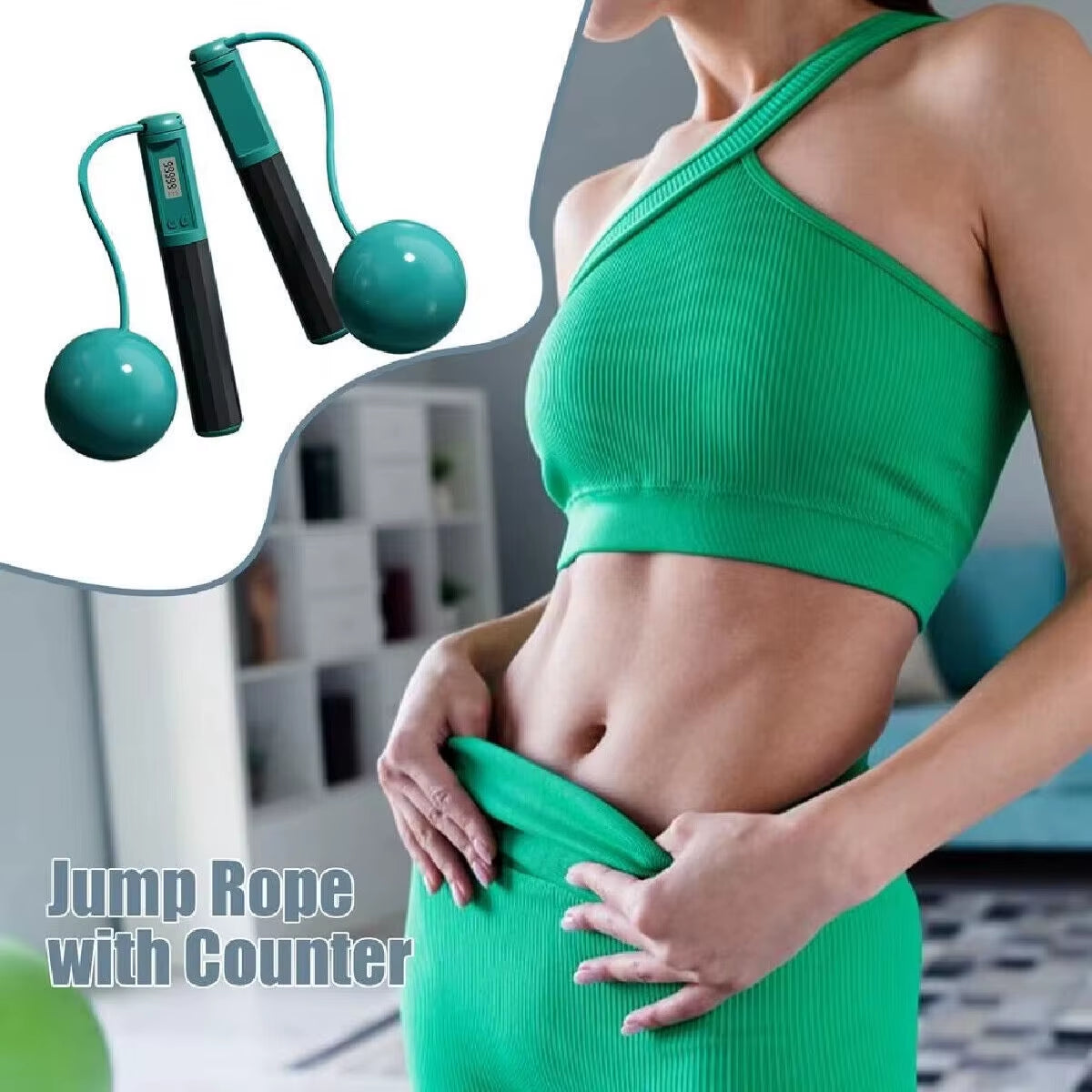 Intelligent Counting No-Rope Jump Rope Big Ball Professional Sports Fitness Adult Student Dual-Use Silicone Handle Equipment