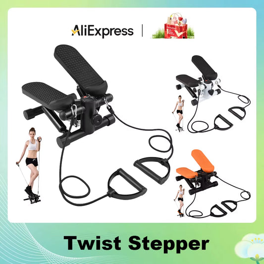 Mini Stepper for Exercise at Home with Resistance Bands LCD Display Capacity 100Kg Stair Stepper