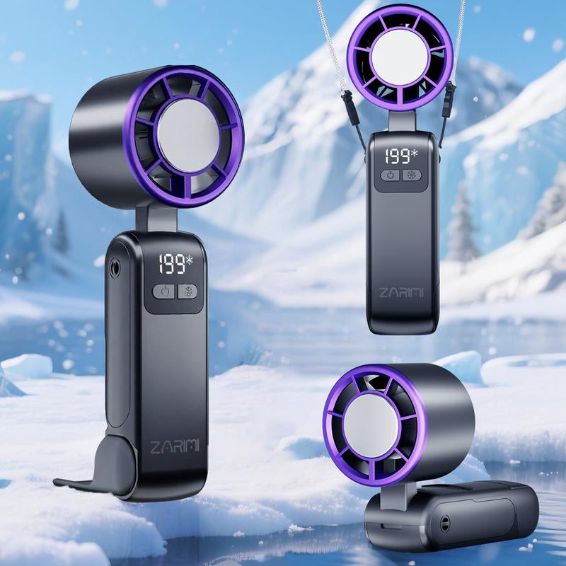 γTiktok Shop Super DealγPortable Handheld Fan Turbo for Travel, Mini Personal Rechargeable Fans, Extreme Ice Cooling Plate,Led Display, HD Display οΌ Lanyard, 1-100 Speed,Up to 20H Use,Foldable Lash Fan,Perfect Gifts for Women,Child