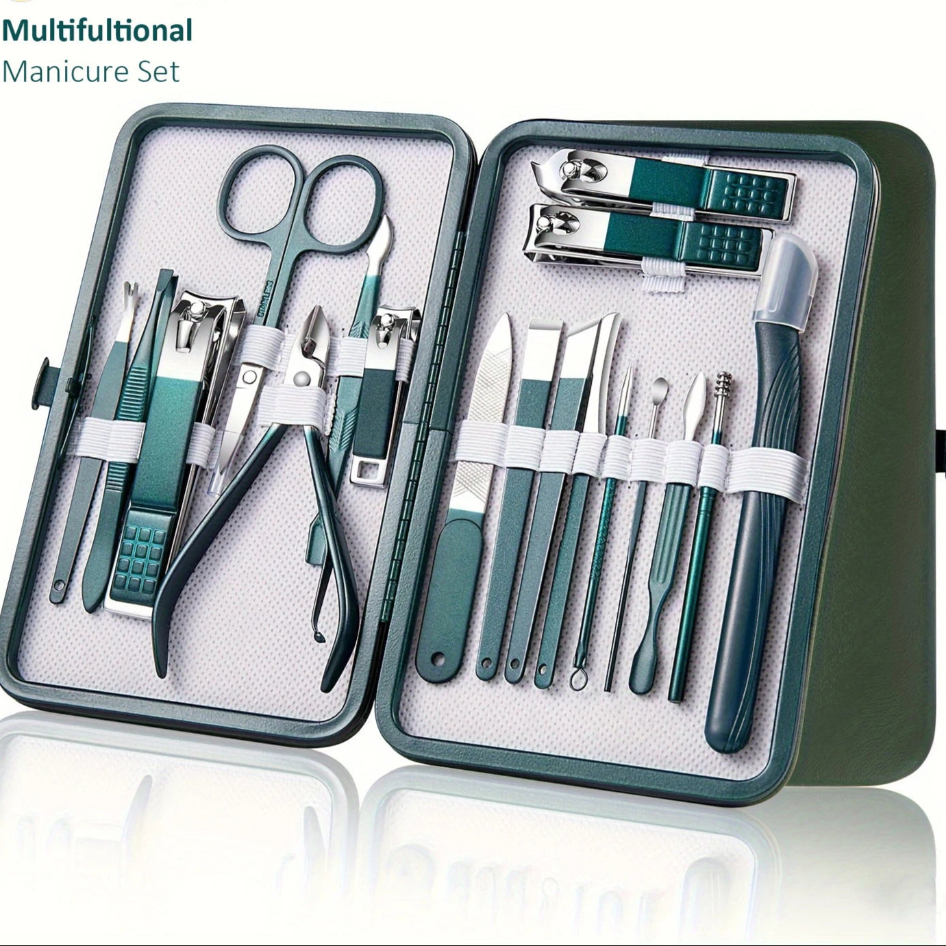 Professional 7/10/12/18 Piece Nail Care Kit Stainless Steel Manicure & Pedicure Set Nail Clipper Set with Travel Case