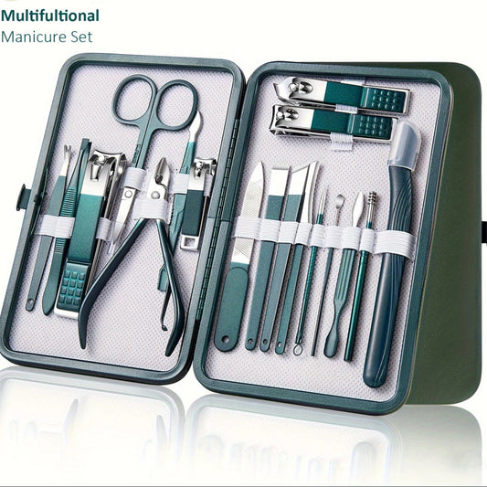 Professional 7/10/12/18 Piece Nail Care Kit Stainless Steel Manicure & Pedicure Set Nail Clipper Set with Travel Case