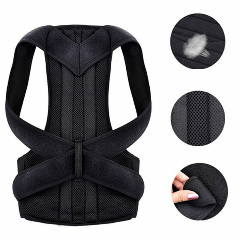 Posture Corrector Back Straightener Lumbar Shoulder Support Belt Body Brace UK