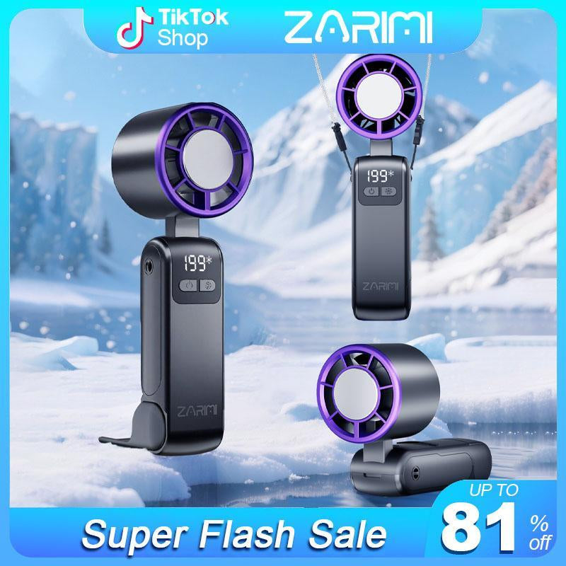 γTiktok Shop Super DealγPortable Handheld Fan Turbo for Travel, Mini Personal Rechargeable Fans, Extreme Ice Cooling Plate,Led Display, HD Display οΌ Lanyard, 1-100 Speed,Up to 20H Use,Foldable Lash Fan,Perfect Gifts for Women,Child