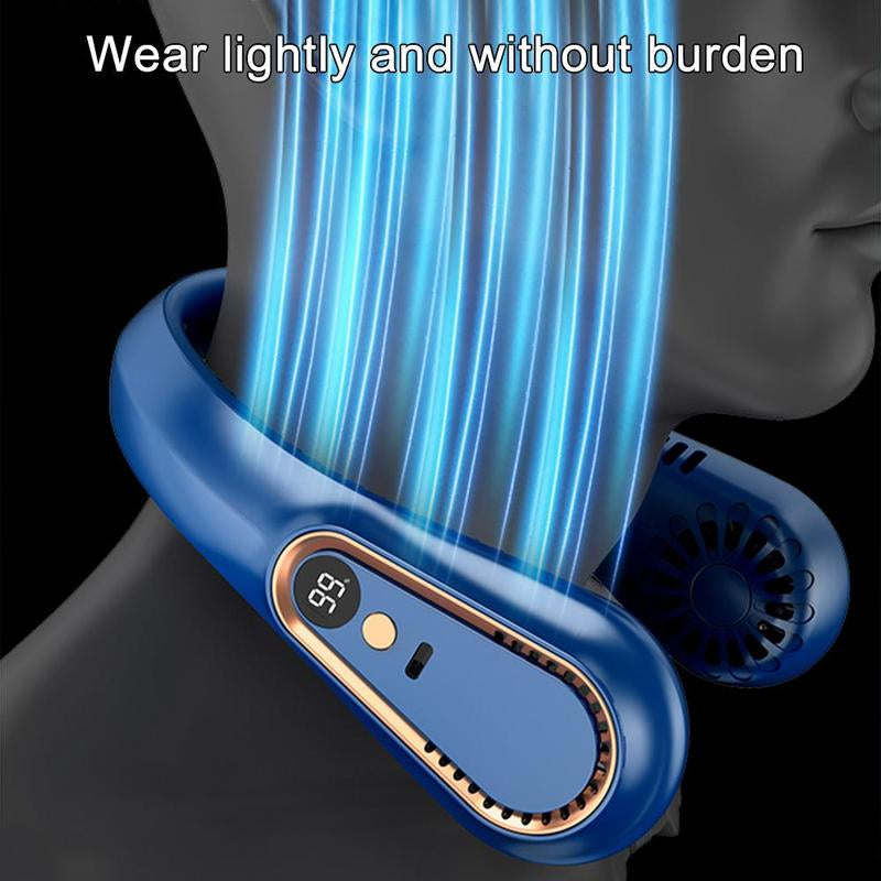 Portable Neck Fan, USB Rechargeable Neck Fan, Adjustable Speed Settings Neck Fan, Personal Fan for Outdoor, Travel, Camping, Hiking