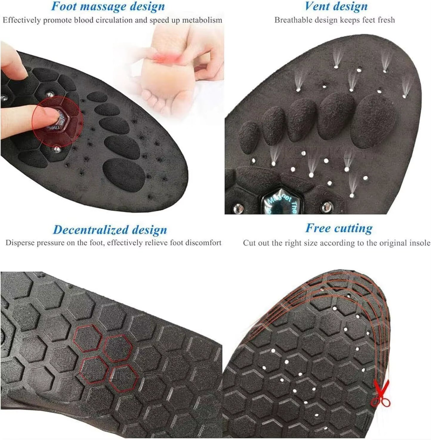 Insoles, Akusoli Magnetic Acupressure Insoles for Women UK