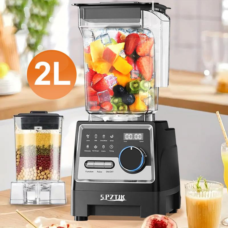 SPZTJK Professional Blender,Kitchen for Blender 68Oz BPA Free 2 Containers Countertop Blenders, Ice Cream Machine, Ice Crushing&Max.2400Watts/1000Watts Blender and Grinder Combo 24000RPM , Smoothies/Juice/Nuts Butter/Food Processor/Kitchen Appliances