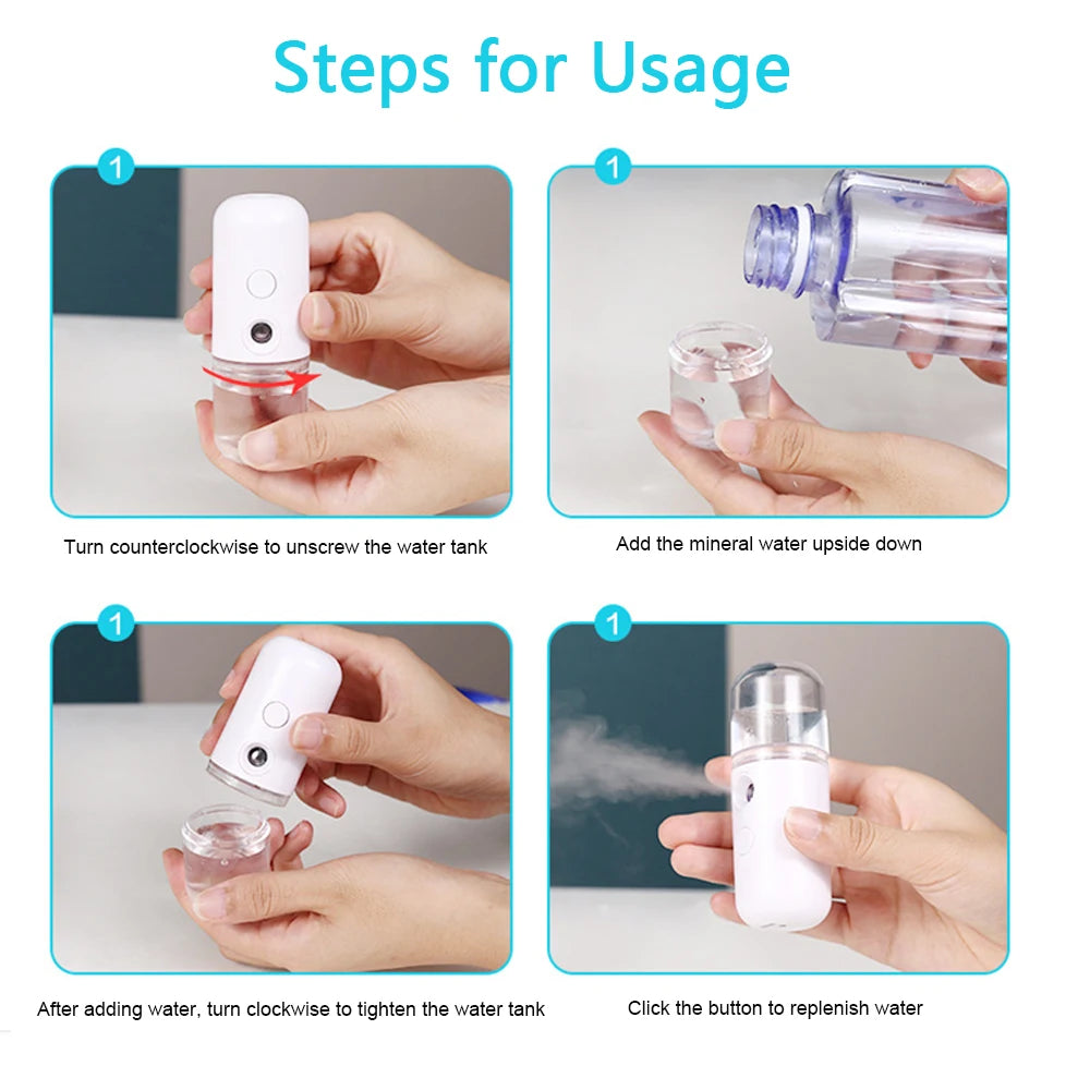 Mist Facial Sprayer, Humidifier, Nebuliser Face Steamer Moisturising Skin Care Tools