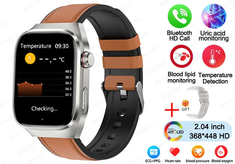 2025 ECG Smart Watch Women & Men | Heart Rate, BT Calls & Health Monitor | Different colours
