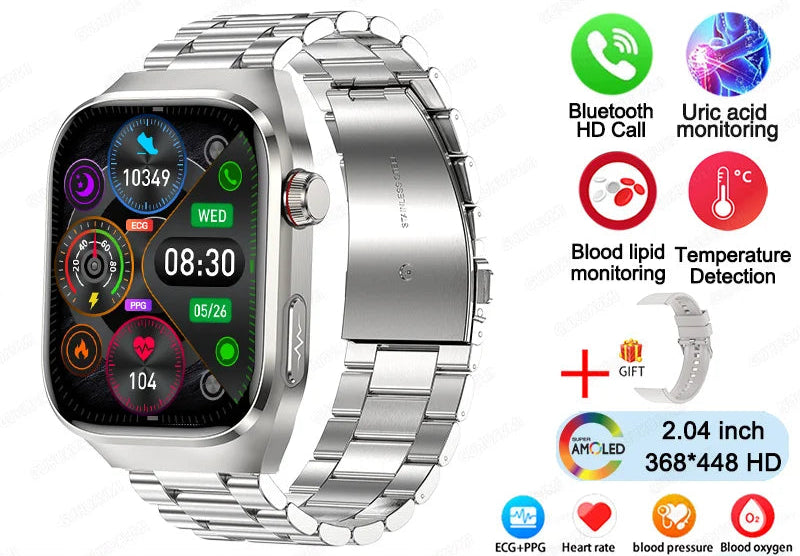 2025 ECG Smart Watch Women & Men | Heart Rate, BT Calls & Health Monitor | Different colours