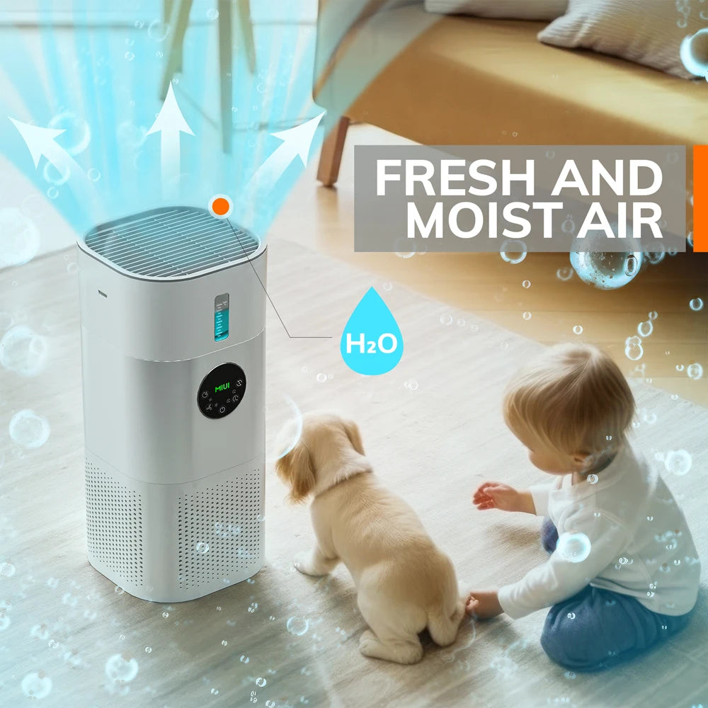 Air Purifier and Humidifier for Home, againts Allergies, Pets Hair, Smoking, Dust