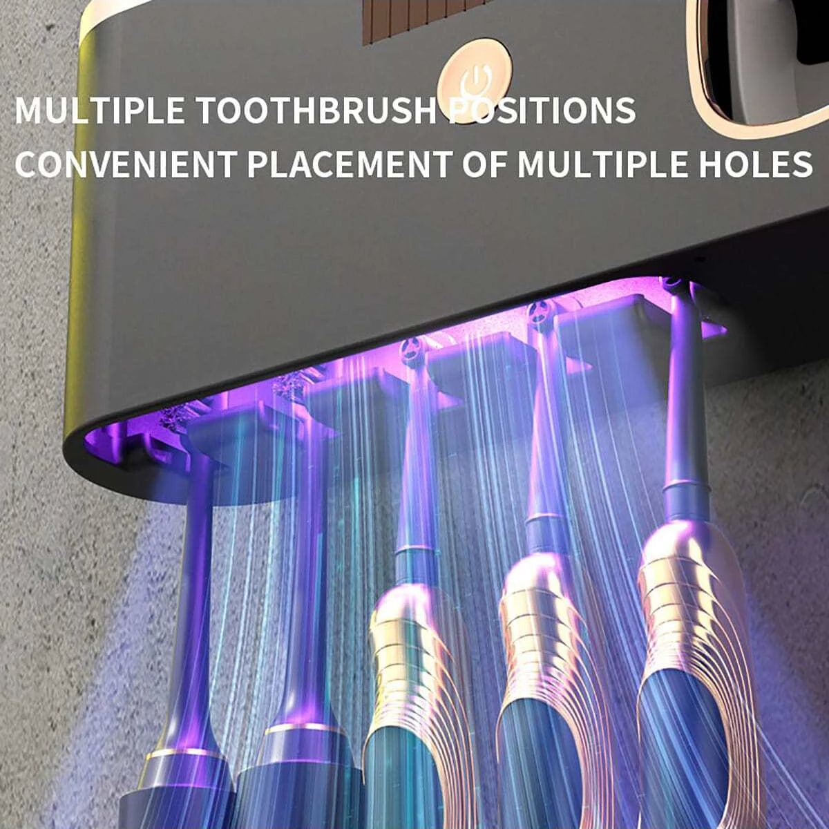 2-in-1 Intelligently Dry & Disinfect Ultrasonic Toothbrush Holder | UV Sterilization, Rechargeable & Hygienic | Keep Your Brush Clean & Safe