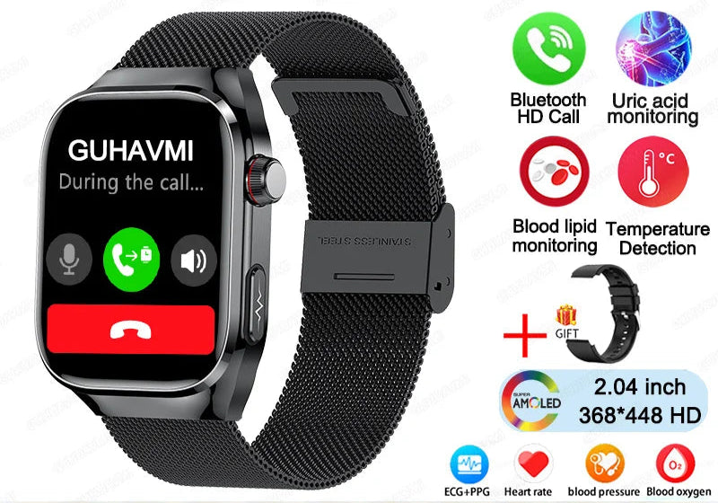 2025 ECG Smart Watch Women & Men | Heart Rate, BT Calls & Health Monitor | Different colours