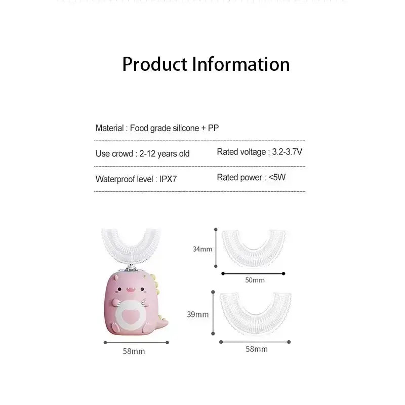 Children's Electric Toothbrush, Smart Children's Toothbrush U-Shaped