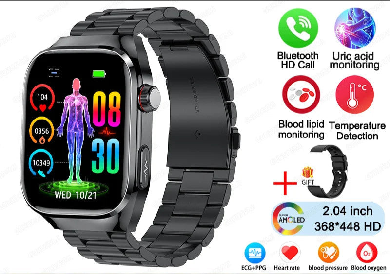 2025 ECG Smart Watch Women & Men | Heart Rate, BT Calls & Health Monitor | Different colours