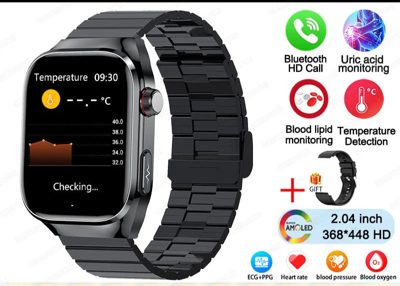 2025 ECG Smart Watch Women & Men | Heart Rate, BT Calls & Health Monitor | Different colours