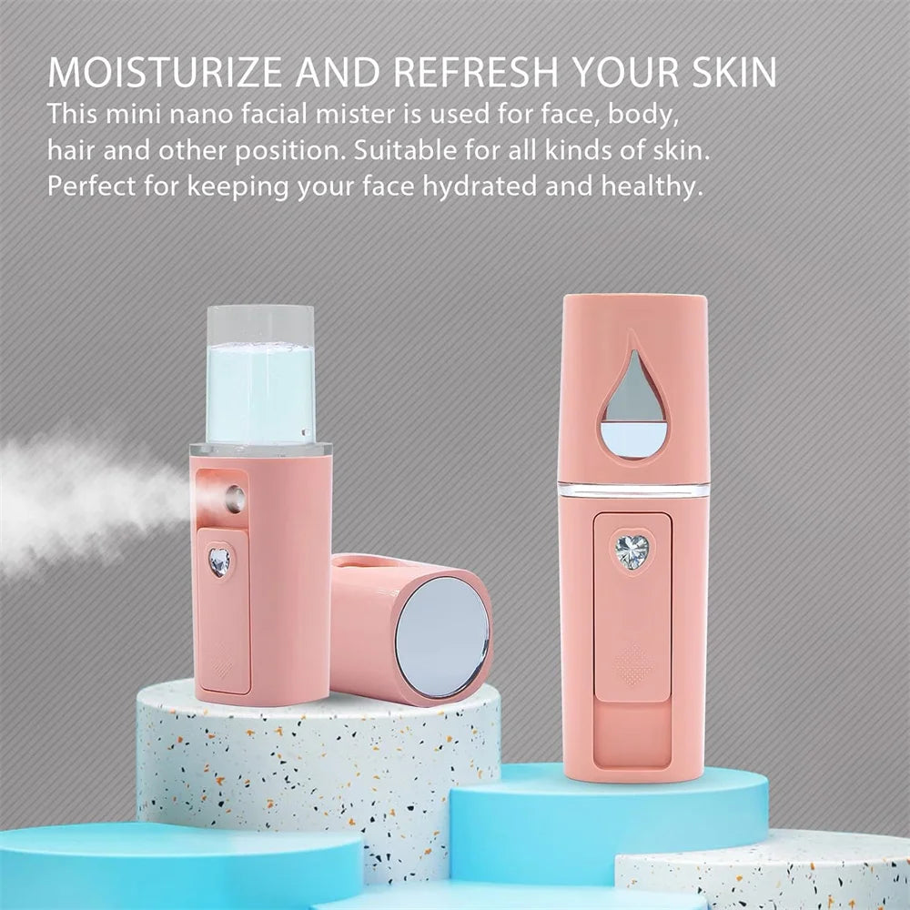 Face Steamer, Portable Facial Sprayer Nebuliser, Hydrating Anti-aging Mini Nano Wrinkle Women, Beauty Skin Care