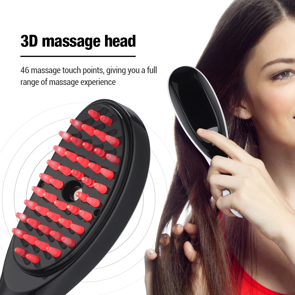 Electric Spray Massage Comb Hair, Hair Growth Vibration, Head Massager Brush, LED Anti Hair Loss Device