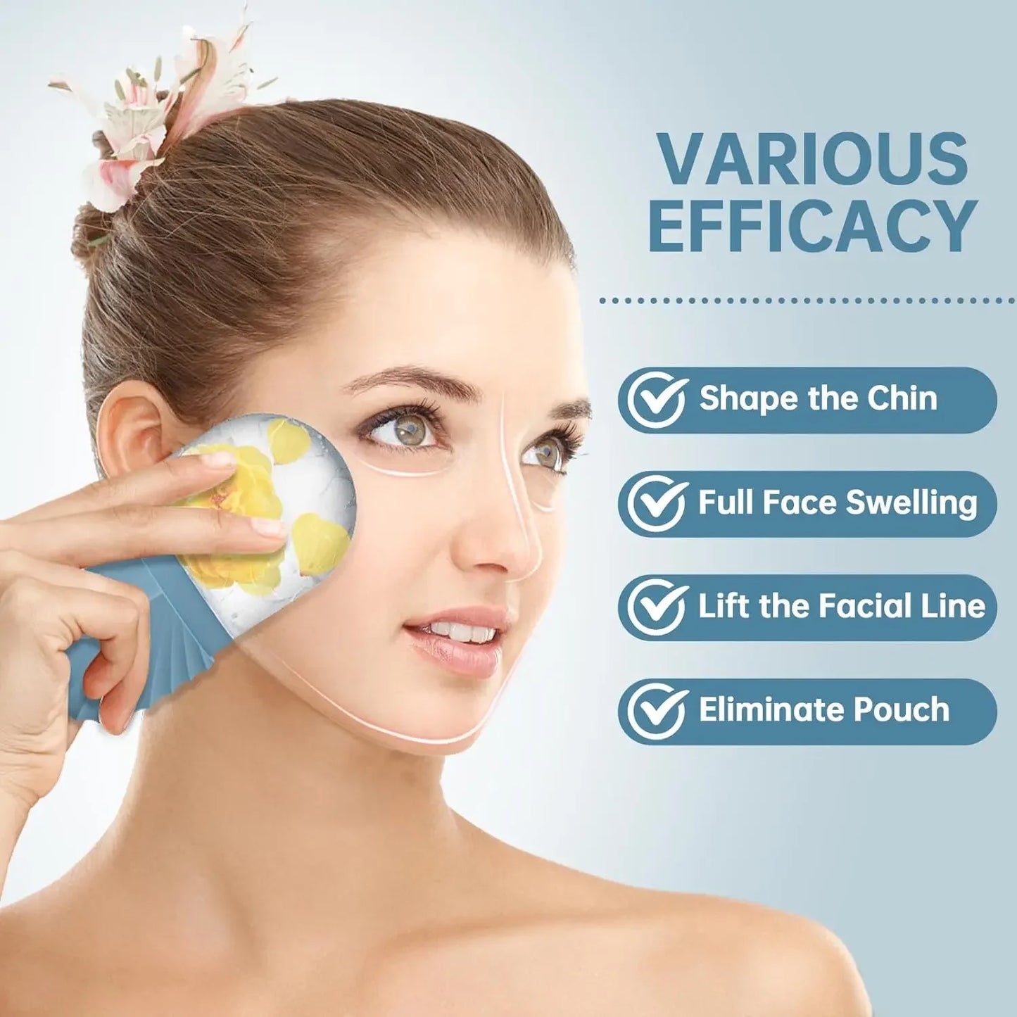 Ice Face Roller Contour, Shrinks Pores, Removes Dark Circles, Skin Massager, Beauty Facial Roller for Eyes Neck, Skin Care Tool
