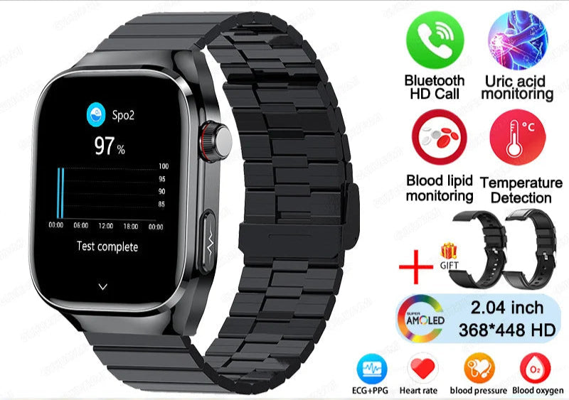 2025 ECG Smart Watch Women & Men | Heart Rate, BT Calls & Health Monitor | Different colours