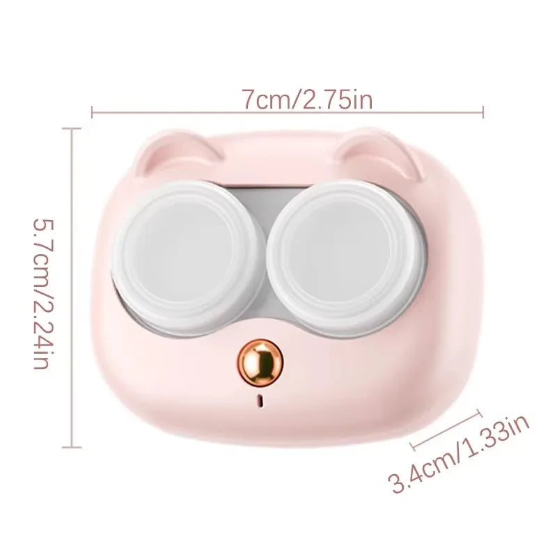 Ultrasonic Contact Lens Cleaner with Removable Box | Portable, Battery-Free Cleaning Machine