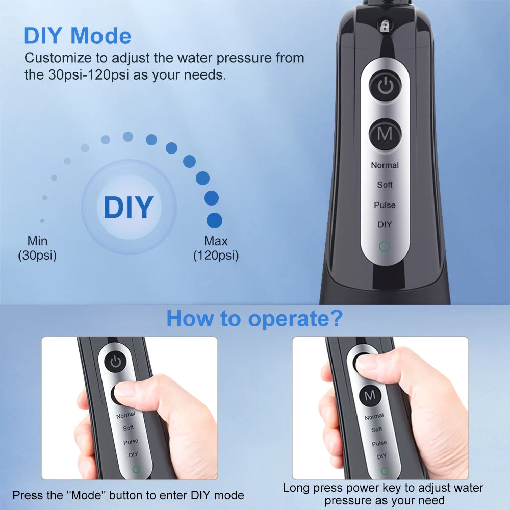 INSMART Oral Irrigator, Dental Water Flosser, Waterproof Portable Dental Water Jet Floss For Teeth Cleaning and Whitening