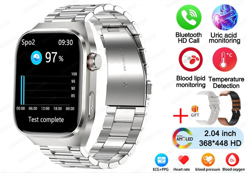 2025 ECG Smart Watch Women & Men | Heart Rate, BT Calls & Health Monitor | Different colours