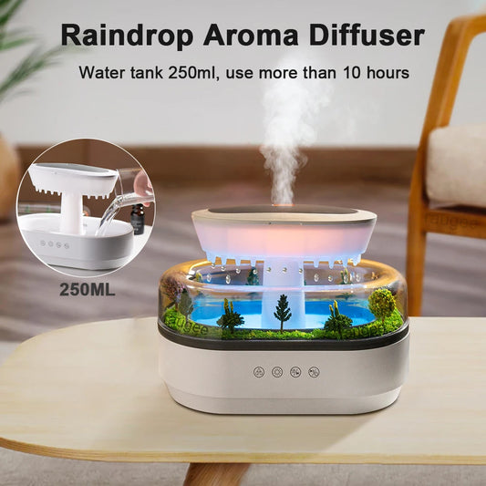 Aroma Humidifier Raindrop | Colorful Light & Essential Oil Diffuser