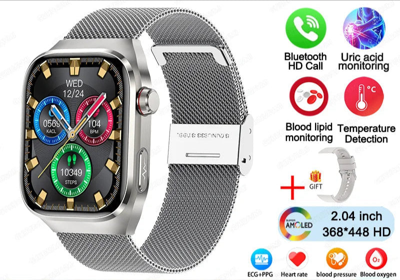 2025 ECG Smart Watch Women & Men | Heart Rate, BT Calls & Health Monitor | Different colours