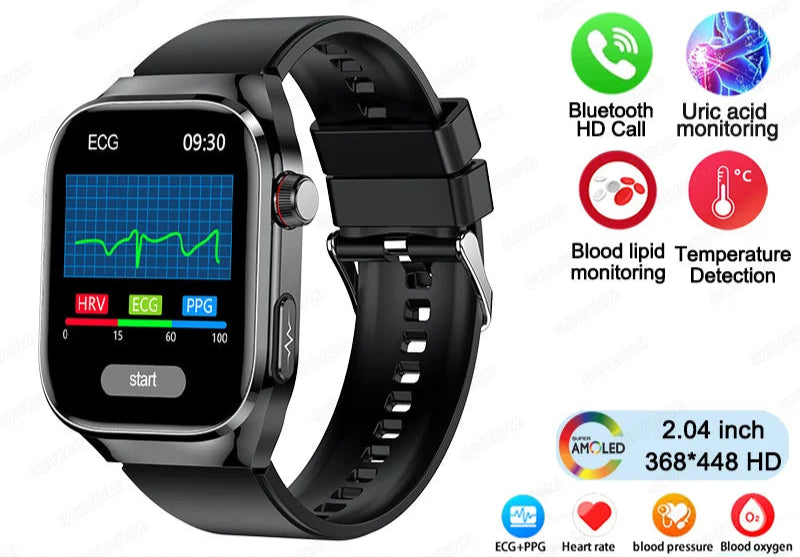 2025 ECG Smart Watch Women & Men | Heart Rate, BT Calls & Health Monitor | Different colours