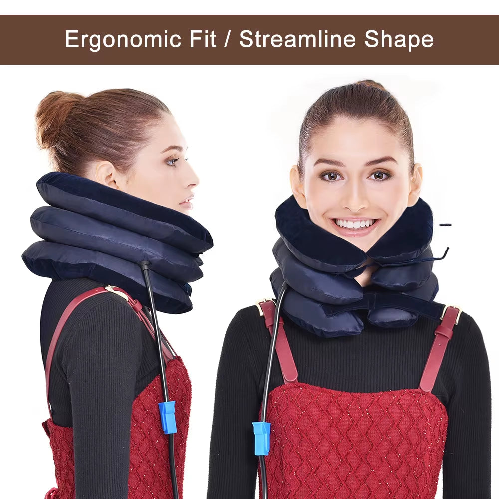 Air Inflatable Pump Neck Head Cervical Traction Stretcher Pain Relief