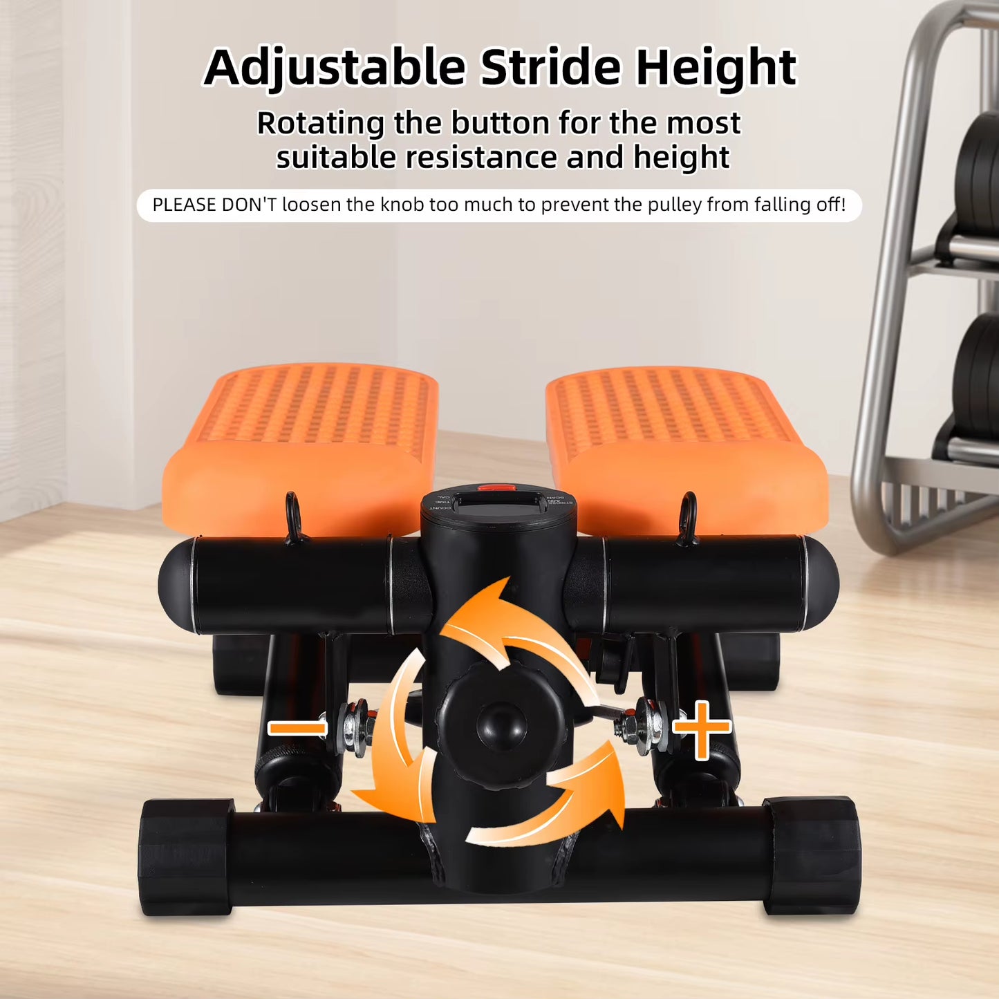 Mini Stepper for Exercise at Home with Resistance Bands LCD Display Capacity 100Kg Stair Stepper