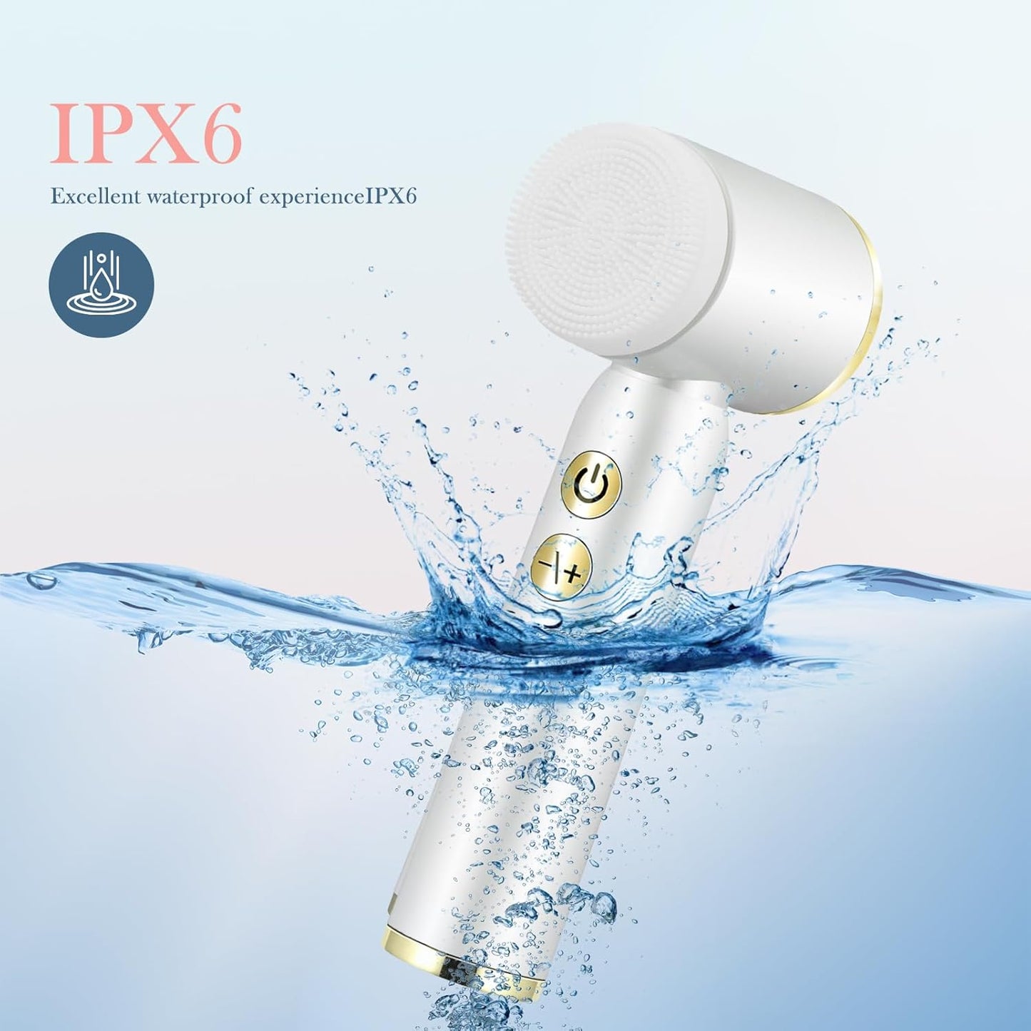 Facial Cleansing Brush,Electric Face Cleanser with 6 Exfoliating Brush Heads,Usb Rechargeable Face Brush with 3 Speed Levels,Waterproof Facial Brush,Lcd Display,360ยฐ Rotating Facial Brush for Cleaning