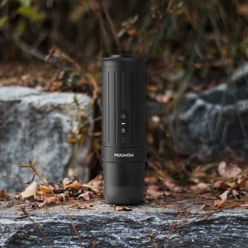 MUUWOW Nano Portable Espresso Maker (Free Grinder) 15Bar Professional High-Pressure Extraction,2-In-1 Brewing Capsules & Ground Coffee,Self-Heating with USB-C 7500Mah Battery,Home & Outdoor