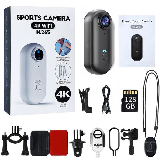 2025 New 4K Thumb Sport Camera,128Gb UHD Mini Body Camera,Wearable Action Body Cam,Thumb Size,Hands Free, Recording Body Worn Camera, Suitable for Swimming,Bike,Traveling,And Recording Vlog