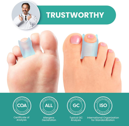 Hammer Toe Corrector: Toe Straightener - Bunion Corrector & Broken Toe, 3 Different Size for Women and Men, 6PCS, Blue