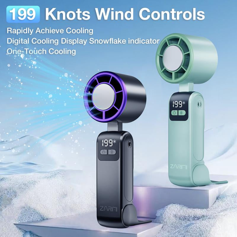 γTiktok Shop Super DealγPortable Handheld Fan Turbo for Travel, Mini Personal Rechargeable Fans, Extreme Ice Cooling Plate,Led Display, HD Display οΌ Lanyard, 1-100 Speed,Up to 20H Use,Foldable Lash Fan,Perfect Gifts for Women,Child