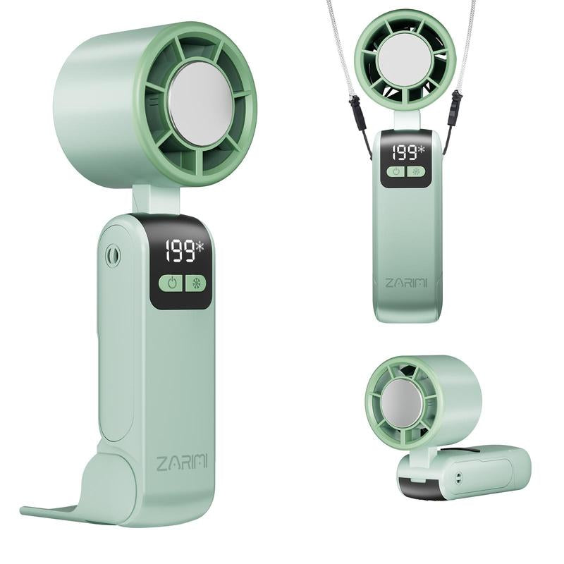 γTiktok Shop Super DealγPortable Handheld Fan Turbo for Travel, Mini Personal Rechargeable Fans, Extreme Ice Cooling Plate,Led Display, HD Display οΌ Lanyard, 1-100 Speed,Up to 20H Use,Foldable Lash Fan,Perfect Gifts for Women,Child
