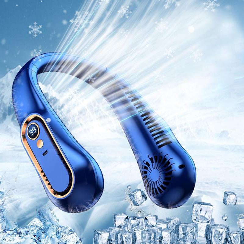 Portable Neck Fan, USB Rechargeable Neck Fan, Adjustable Speed Settings Neck Fan, Personal Fan for Outdoor, Travel, Camping, Hiking