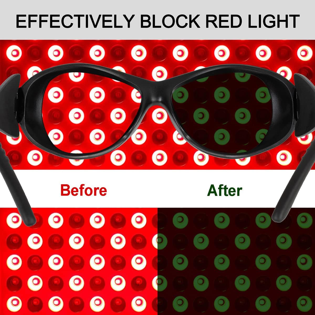 Red Light Therapy Glasses, Tanning Glasses for Eye Protection