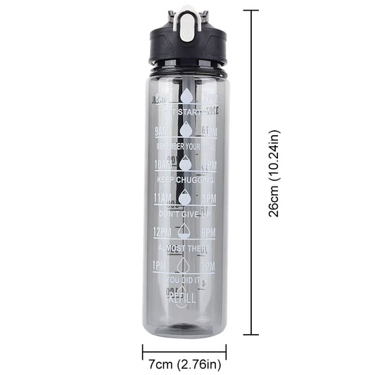 800Ml Sports Water Bottle Leakproof Motivational Drinking Bottle Outdoor Gradient Water Bottle Portable Gym Fitness Durable Cup