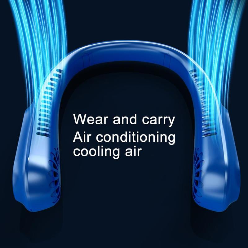 Portable Neck Fan, USB Rechargeable Neck Fan, Adjustable Speed Settings Neck Fan, Personal Fan for Outdoor, Travel, Camping, Hiking