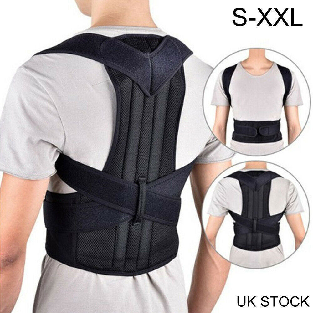 Posture Corrector Back Straightener Lumbar Shoulder Support Belt Body Brace UK