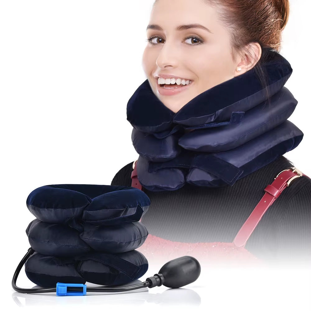 Air Inflatable Pump Neck Head Cervical Traction Stretcher Pain Relief