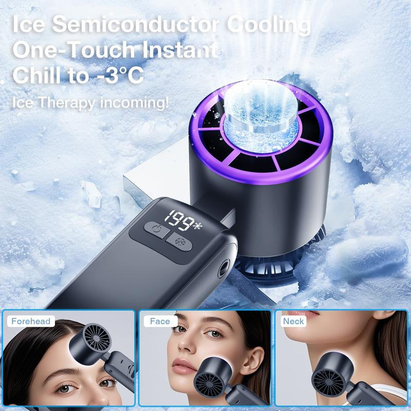 γTiktok Shop Super DealγPortable Handheld Fan Turbo for Travel, Mini Personal Rechargeable Fans, Extreme Ice Cooling Plate,Led Display, HD Display οΌ Lanyard, 1-100 Speed,Up to 20H Use,Foldable Lash Fan,Perfect Gifts for Women,Child