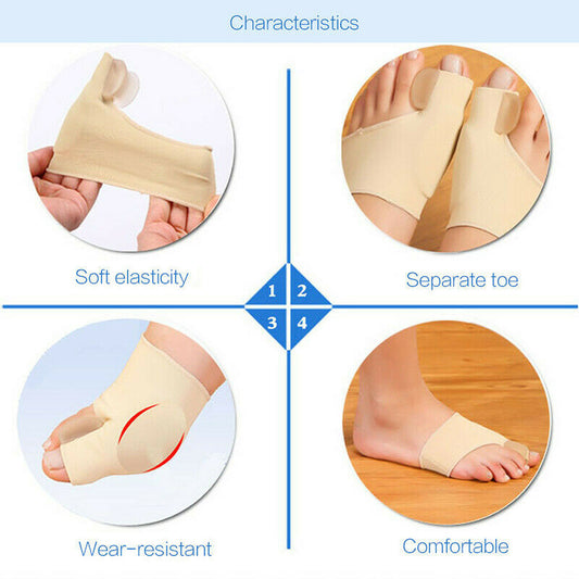2Pcs Big Toe Bunion Corrector Straightener Bunion Pad Fabric Gel Protect Hallux