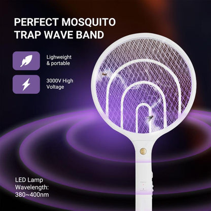 2-Pack 3000V Electric Fly Swatter Mosquito Zapper Rechargeable Bug Racket with USB Charging for Indoor Outdoor Use Kills Bugs Fast
