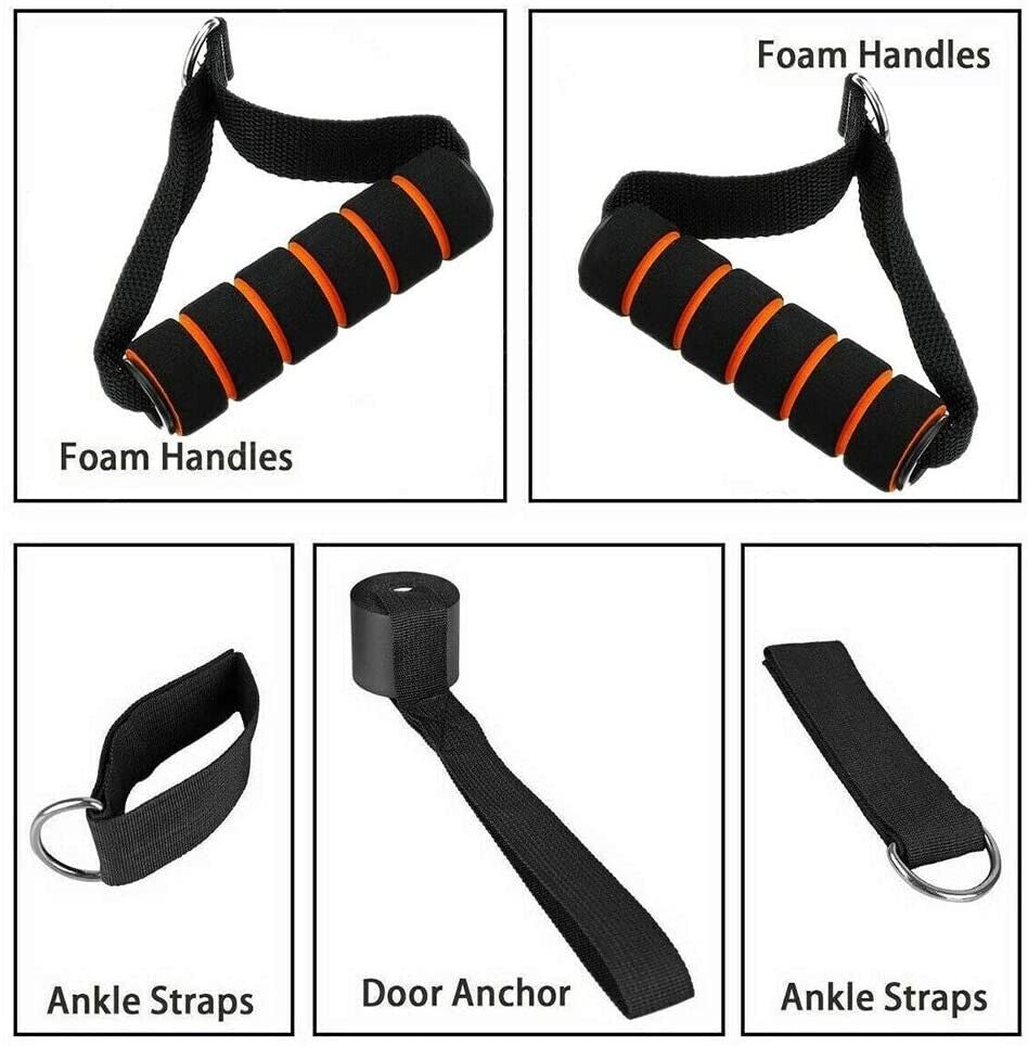 11 Pcs Resistance Bands with Handles Workout Strength Training Yoga Exercise