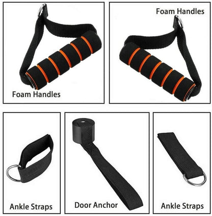 11 Pcs Resistance Bands with Handles Workout Strength Training Yoga Exercise